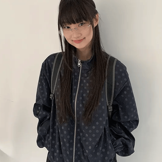Haple Two-Way Dot Windbreaker Jumper