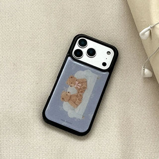 Teddy Friends iPhone 18 Pro Galaxy MagSafe Black Bumper Case