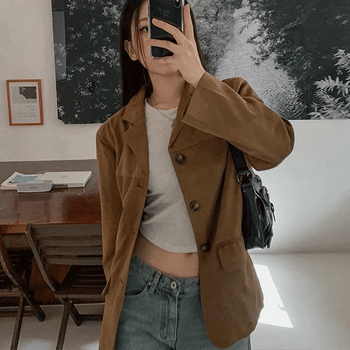 Kaen Suede Cutout Jacket