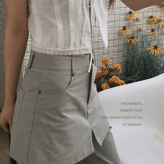 Imitation layered cotton skirt pants