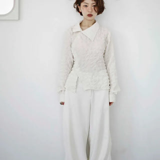 Embossed texture blouse