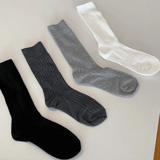Spring Ribbed Long Socks