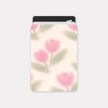 Matte Tulip MagSafe Clear Card Wallet Pocket Case