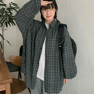 Arika Over Check Gauze Shirt