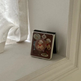 Vintage restaurant pattern Galaxy MagSafe Zflip Fold 8 Silver Bumper Phone Case