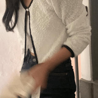 Liliner Color Block Boucle Cardigan