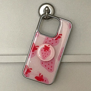 Strawberry Delight Pattern iPhone 18 Pro MagSafe Silver Bumper Case
