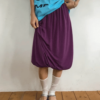 Mahu Balloon Shirred Midi Skirt