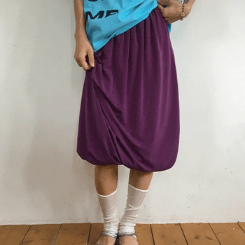 Mahu Balloon Shirred Midi Skirt