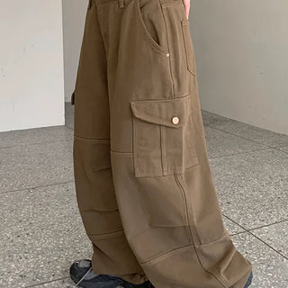 Narrow Cotton Wide Cargo Pants