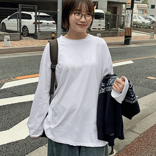 Daconi Basic Oversized Long Sleeve Tee