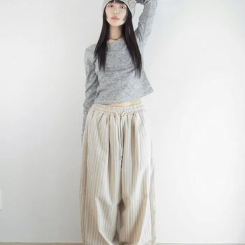 Cozy striped jogger pants