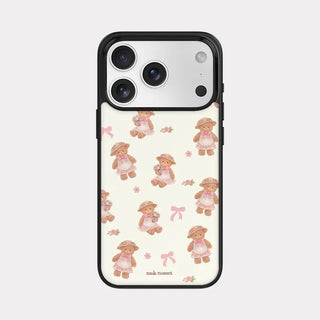 Blooming Teddy iPhone 18 Pro Galaxy Epoxy Black Bumper Case