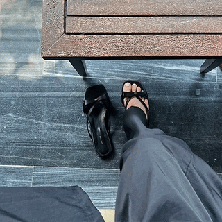 Satin Ribbon Mule Slippers