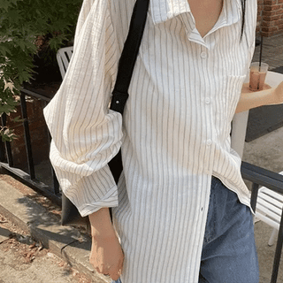 Kishu Summer Stripe Oversized Shirt