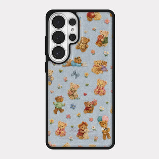 Teddy Story iPhone 18 Pro Galaxy Epoxy MagSafe Black Bumper Case