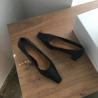 Polka Square Midi Heels