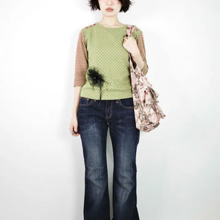 Color Stitch Bootcut Denim