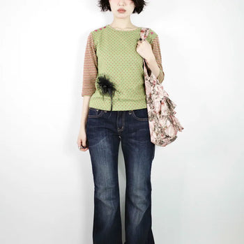 Color Stitch Bootcut Denim
