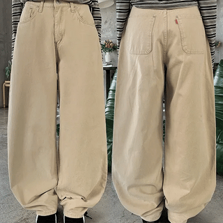 Daily Hip-Point Cotton Wide Pants