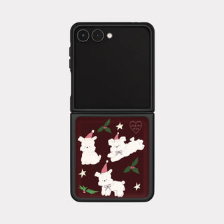 [Support for Abandoned Dogs] Holiday Hug Me Dog Galaxy Zflip Fold 8 MagSafe Black Bumper Case