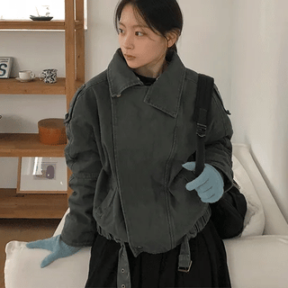 Ogetz Fur Collar Work Jumper Jacket
