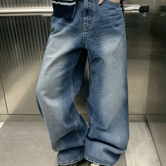 Bahiu Washed Wide Denim Pants