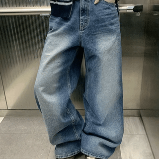 Bahiu Washed Wide Denim Pants