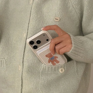 Cocoa Teddy MagSafe Card Slot Wallet Pocket Case