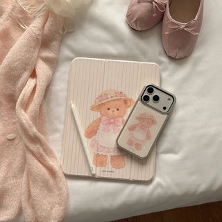 Blooming Teddy iPad Pro Air 13 11 Clear Detachable Cover Case