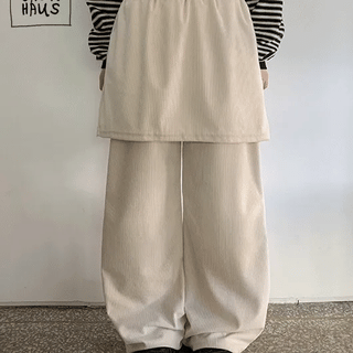 Ricoats Elastic Corduroy Skirt Pants