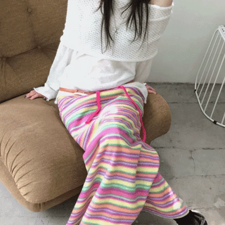 rainbow fleece skirt