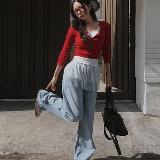 Summer Washed Wide Denim Pants