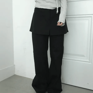 Shear Skirt Layered Pants