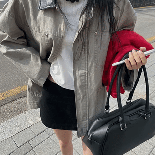 Oversized work-dyed field jacket