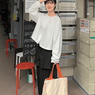Keconi Crop Basic Cotton Cardigan