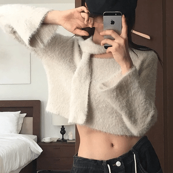 Soft Angora Muffler Knit