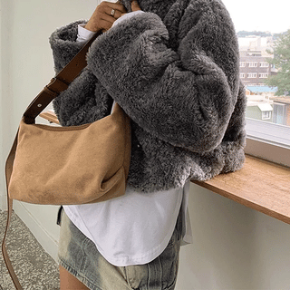 Miz Suede Hobo Shoulder Bag