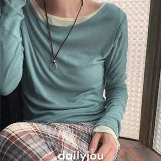 Aiden Slim Tencel Layered Long Sleeve T-shirt