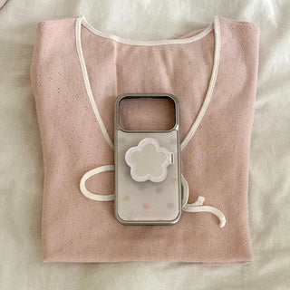[Set] Baby Flower Silver Epoxy Bumper Phone Case + Mirror Smart Talk
