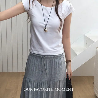 Boat Neck Raglan Slim Short Sleeve T-shirt
