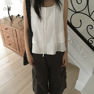 Tony Flare Sleeveless Blouse (2 colors)