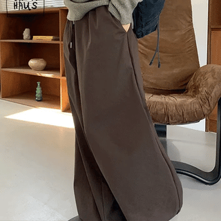 Mojave Check Pocket Elastic Waist Balloon Wide Pants