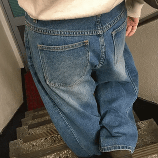 Lega Side Cut Wide Denim Pants