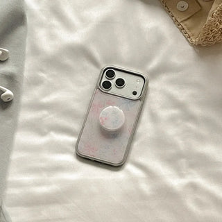 Ribbon Bouquet iPhone 18 Pro Galaxy Epoxy Silver Bumper Case