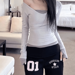 SQUARE Fleece-lined Long Sleeve Tee