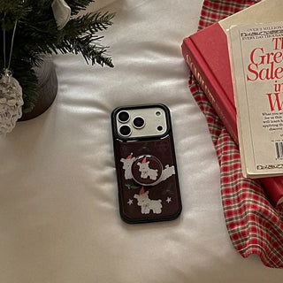 [Support for Abandoned Dogs] Holiday Hug Me Dog iPhone 18 Galaxy MagSafe Black Bumper Case