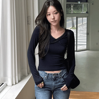 Note Lace Long Sleeve T-shirt