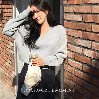 Push Loose Fit V-Neck Knit