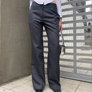 LOW-RISE STRIPED PANTS